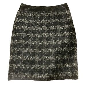 Tory Burch black &  grey skirt with leather waist detail